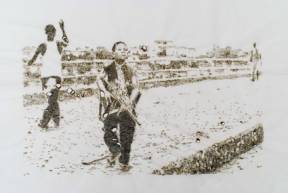 Immagine - Rif. "I disegni bruciati di Davide Cantoni" == Napoli, 25 Ottobre 2007  11 gennaio 2008, Blindarte contemporanea == > Davide Cantoni - Child Soldier, Liberia