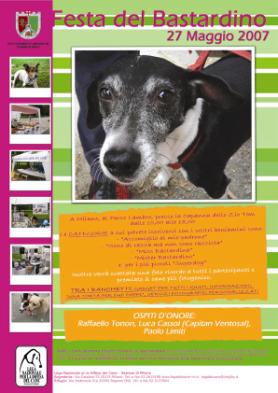 Immagine: locandina "FESTA DEL BASTARDINO" - 27 Maggio 2007, presso: �La Capanna dello Zio Tom�, Parco Lambro, MILANO - Lega Nazionale per la Difesa del Cane, Sezione di Milano