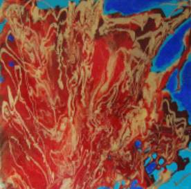 Immagine - Rif. Opere di Claudia Liuzzi - COD. 39 - CREAZIONE DI GIOVE - H cm 50 x 50 - Tecnica mista su tela