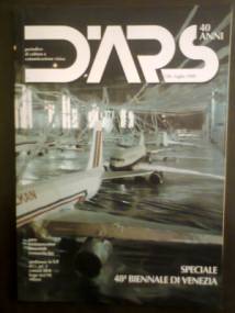 D'ARS - n. 158, anno 39, luglio 1999
'SPECIALE 48 BIENNALE DI VENEZIA'
[D'ARS - periodico di cultura e comunicazione visiva - Milano // Anno di fondazione 1960]
_________________________________________________________
Da SOMMARIO del numero 158 di D'ARS, luglio 1999:
ARGOMENTI
SPECIALE 48 BIENNALE DI VENEZIA:
- Pierre Restany, La Biennale di Szeemann ha cambiato pelle
- Maurizio Cecchetti, L'Oriente del sottovuoto globale
- Francesca Alfano Miglietti, Biennale: ultimo atto
- Marcello Sstito, Tamburi di guerra, Tamburi di pace
- Pier Luigi Capucci, L'arte degli effetti
- Anna Maria Castro, La Casa Vestita
- E.Allegri, E.Balzani, C.Carf, E la Francia si tinge di giallo
- Stefania Carrozzini, Close to Open
- Robin Van Arsdol, Basquiat a Venezia
.
Enrico Cattaneo - Servizio fotografico
.
SPECIALE MILANO VIVE:
- Pierre Restany, Un'opera che interroga direttamente il destino dell'arte
- Elena Balzani, Cinque mostre a Milano
- Oscar Signorini, Lo spazio di Fontana - Anch'io l'ho conosciuto
- E.Balzani, C.Carf, Spazi ritrovati e nuove proposte
_________________________________________________________
.
.
.
Immagine rif.: <<D-ARS==n-158==Speciale__48-Biennale-di-Venezia---01>>
D'ARS - n. 158, anno 39, luglio 1999 / 'SPECIALE 48 BIENNALE DI VENEZIA' // Copertina
.
=== Immagine 02 (di 02) ===