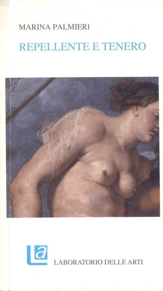 Immagine: La copertina del libro "REPELLENTE E TENERO", di MARINA PALMIERI  [ Editore: LABORATORIO DELLE ARTI, Milano ]
--Scheda tecnica del libro: Titolo: "REPELLENTE E TENERO" - Autore: MARINA PALMIERI - Libro, Genere Poesia - Anno 1991 - Ed. Laboratorio delle Arti, Milano - Prefazione di Domenico Cara
Da PREFAZIONE:
L'impadronirsi della poesia avviene - nei versi di Marina Palmieri - per spasmi e respiri bradi, su scissioni paradigmatiche e immagini quiete ed inquiete e-direi-a-brasive, per la stessa serie di rifrazioni emozionali che suscita.
Tutto si sposta verso il basso, si configura sfrangiato senza diventare mai suadente merletto e, tanto meno, gioco fortuito e leso della dissolvenza che  in fondo  laccetta nel clima di uninterrotta e spiralica iconografia, per transiti, tracce e metafisici trapassi di questoscurit illuminante.
(..)  questo il genere di passione che nella sua scrittura si accampa, a suo modo intimo e occasione di incontro con i fantasmi della propria autobiografia, leleganza del vuoto, il modo dessere del non effimero silenzio e  quindi  su enigmi di sfinge, non ambivalente, ma con qualcosa che cede alla riflessione privata senza aspettare che il sangue convochi estremi e sconvolgenti affezioni e comportamenti (un passo verso Novalis? un associarsi ai ritorni del tempo precario utilizzando la negazione?).
(..) La poesia le serve per non contristare ulteriormente i fendenti acri della vita, in cui non  soggetto disperso ma neanche ha motivi per estrose e ramificate lusinghe: io prendo le distanze / da tutto ci che non vola 
Cos i suoi versi non dispongono di un perfetto ed algido destino ma di una spontaneit pi tersa, avviluppati dalla commistione che si realizza fra il sogno e la prassi non del tutto elusa se riavvia puntualmente gli stimoli del colloquio alle diverse striature del lirismo, quasi al di l da ogni tono intimistico e connotati dal colore del testo per conferire movimento al suo timido immaginario, in cui solo pu ravvisarsi un istante di perenne bellezza.
La medesima verticalit del non-schema, che peraltro offre grazia ed eleganza al suo rivelarsi assoluto, racconta particolari storie dinizio e di fine del nuovo (e nostro) mondo, spezzoni di leggibilit dellio, non propriamente metrici ma capaci di attivo tono, di una costruzione dimessa e pura nel medesimo tempo, per cui il testo poetico si fa discorsivo, quasi leso fra il non-detto e indubbiamente cromatico nel riassorbire il disincanto personale.La sfinge cos  la natura stessa dellevento, senza quelle condizioni esegetiche che stabilivano lanatomia di una certa poesia sperimentale o che accampano tesi di spessore e di ridisegnatura dello spazio espresso su avventura visuale, si riannoda al proprio silenzio, su andamenti automatici, gli slow di una natura illusoria di spostamenti e, direi, di danze continue, configurandosi maniera dello stile icastico, prova di quotidianit segreta e conduzione sapienziale senza frenesia, nellandatura incalzante e senza sicura dimora.
LAmore  speranza contigua, qua e l fusa alla trasformazione del tempo dellesecuzione dellopera, ma anche memoria fruitiva, che scandaglia il senso del reale per sequenze, smagliate per riesplorazioni di mutamento e ricomparse della riflessione del ritmo che sa di musica scarna, mai piena, n scaturita da esterni o vuoti stimoli personali, o soltanto per pura percezione della trascendenza del suono.
Dono della transizione quindi, mai intensa post-avanguardia, e mai sperimentazione dellesteriore, questa poesia di Marina Palmieri incontra la pertinenza di un linguaggio sintetizzato, non senza occulti traumi, n puramente molecolare, mentre informa della propria innocenza, spirituale e corporea, controllando i sentimenti o evocandoli nella sostanziale amarezza (..), con una sensibilit esigente muta per il divino e il perso.  (DOMENICO CARA, dalla Prefazione al libro "Repellente e tenero", di Marina Palmieri)
-Per contatti editoriali con l'Autore 335.80.880.79 mar.palmieri@alice.it  postmaster@comunicacome.it