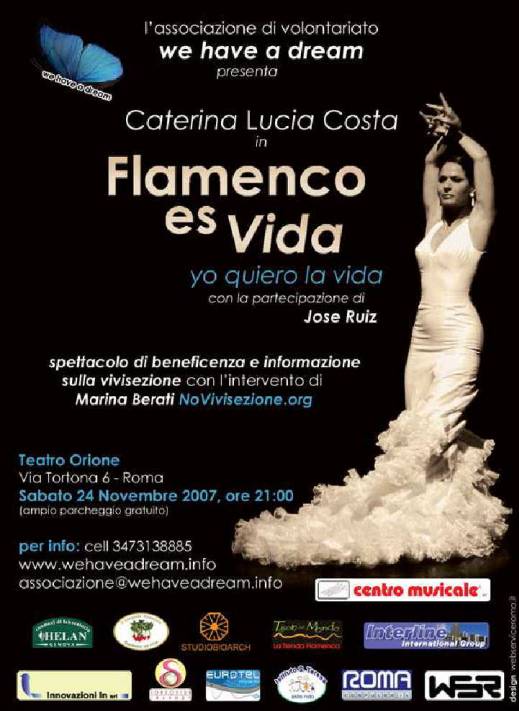 Immagine - Rif. Caterina Lucia Costa in "Flamenco es vida. Yo quiero la vida" - spettacolo di beneficenza, Roma 24 novembre 2007, Teatro Orione - associazione di volontariato "we have a dream"
