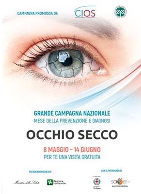 Immagine > MANIFESTO-CAMPAGNA-CIOS-2019 = Campagna nazionale del Mese della Prevenzione e Diagnosi della Sindrome dellocchio secco || 8 maggio-15 giugno 2019 || CIOS, Centro Italiano Occhio Secco, in collaborazione con la Clinica Oculistica dellUniversit dellInsubria di Varese || Rif.: www.centroitalianoocchiosecco.it