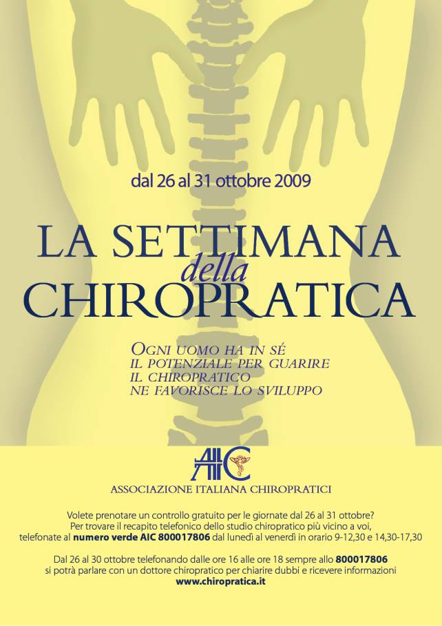 Immagine - Rif.: SETTIMANA DELLA CHIROPRATICA 2009 - AIC Associazione Italiana Chiropratici