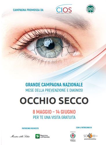 Immagine > MANIFESTO-CAMPAGNA-CIOS-2019 = Campagna nazionale del Mese della Prevenzione e Diagnosi della Sindrome dellfocchio secco || 8 maggio-15 giugno 2019 || CIOS, Centro Italiano Occhio Secco, in collaborazione con la Clinica Oculistica dellfUniversità dellfInsubria di Varese || Rif.: www.centroitalianoocchiosecco.it