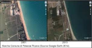 Immagine: _ Marche _ Con dati a confronto _ In DOSSIER del WWF > gCEMENTO COAST TO COASTh «25 anni di natura cancellata dalle più pregiate coste italiane» == «DOSSIER-DENUNCIA DEL WWF: 25 ANNI DI gTRASFORMAZIONE METROPOLITANAh DELLE AMATE SPONDE»
«(..) Il dossier analizza con schede sintetiche lfevoluzione della situazione delle regioni costiere, mettendo a confronto i dati di oggi con quelli di 25 anni fa, con il supporto di immagini tratte da Google Earth e il quadro dfinsieme è una vera e propria trasformazione metropolitana delle coste italiane.» (Da: Documentazione Dossier WWF gCemento coast to coasth)
WWF Italia - www.wwf.it