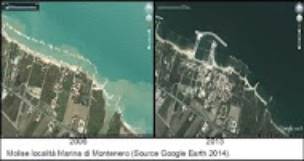 Immagine: _ Molise _ Con dati a confronto _ In DOSSIER del WWF > gCEMENTO COAST TO COASTh «25 anni di natura cancellata dalle più pregiate coste italiane» == «DOSSIER-DENUNCIA DEL WWF: 25 ANNI DI gTRASFORMAZIONE METROPOLITANAh DELLE AMATE SPONDE»
«(..) Il dossier analizza con schede sintetiche lfevoluzione della situazione delle regioni costiere, mettendo a confronto i dati di oggi con quelli di 25 anni fa, con il supporto di immagini tratte da Google Earth e il quadro dfinsieme è una vera e propria trasformazione metropolitana delle coste italiane.» (Da: Documentazione Dossier WWF gCemento coast to coasth)
WWF Italia - www.wwf.it