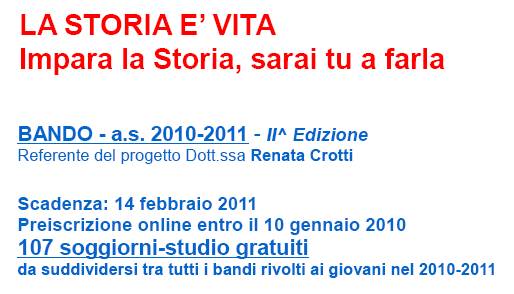 Immagine - Rif.: Fondazione COLOR YOUR LIFE (CYL) - COLOR YOUR LIFE Foundation  /  BANDO: "LA STORIA  VITA - Impara la Storia, sarai tu a farla"  /  www.coloryourlife.it - www.colornews.it - fondazione@coloryourlife.it - Tel. + 39 019/671668  //  [ Grafica - parte 1/7 ]