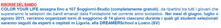 Immagine - Rif.: Fondazione COLOR YOUR LIFE (CYL) - COLOR YOUR LIFE Foundation  /  BANDO: "LA STORIA  VITA - Impara la Storia, sarai tu a farla"  /  www.coloryourlife.it - www.colornews.it - fondazione@coloryourlife.it - Tel. + 39 019/671668  //  [ Grafica - parte 5/7 ]