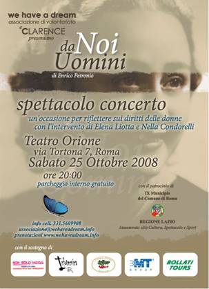 Immagine - Rif.: Associazione "we have a dream" > "da Noi Uomini", spettacolo-concerto di Enrico Petronio, Roma 25 ottobre 2008
