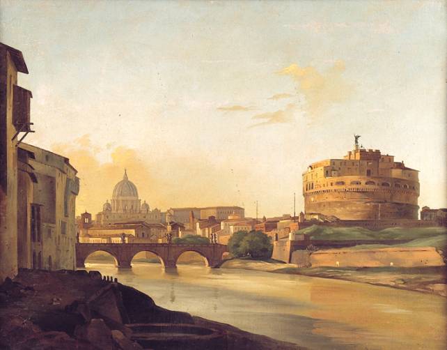 Immagine - Rif. La cura del bello. Musei, storie, paesaggi. Per Corrado Ricci / ==> (5) Ippolito Caffi - Panorama di Roma da Monte Mario, 1857 - Olio, cm 41 x 99 - Roma, Museo di Roma